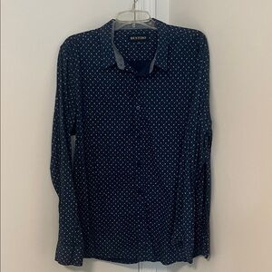 Bentibo Men's Navy Printed Long-Sleeve Button-Down Shirt